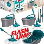 Mop FIT Giratório com 2 refis microfibra, balde com 8 litros, MOP5010, Flash Limp na Amazon