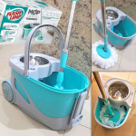 Mop Giratório Ciclone, Balde 20 litros com cesto inox e Rodinhas, MOP7290, Flash Limp na Amazon