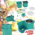 Mop Giratório Pró duas águas, balde com 9 litros, Cesto Inox e Divisor de água, MOP7824, Flash Limp na Amazon