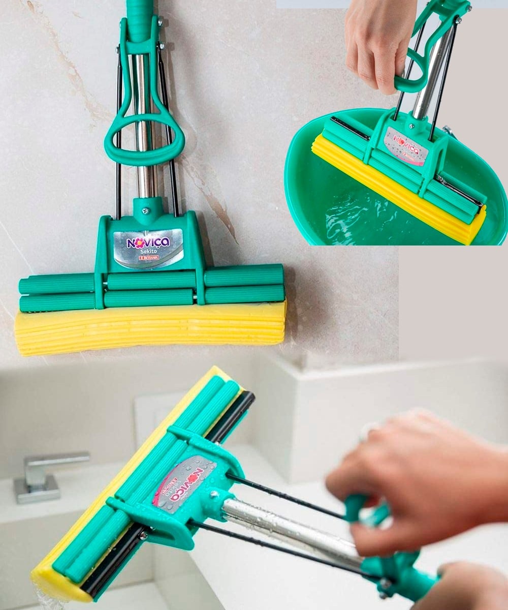 Mop Sekito com Cabo, Amarelo/Verde, Noviça na Amazon