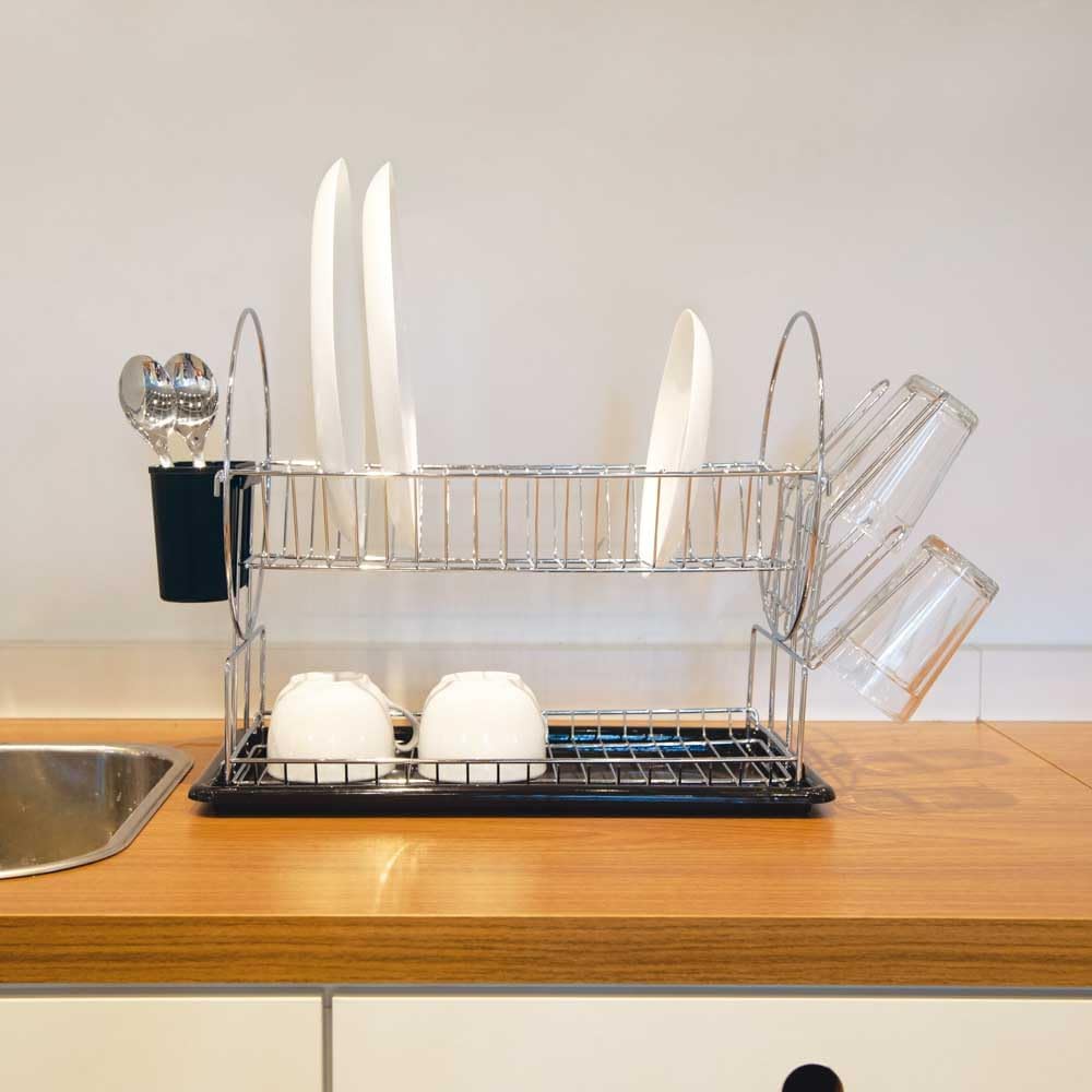 Mor – Escorredor de Louças Maggiore 2 Andares 19 Pratos Preto na Amazon