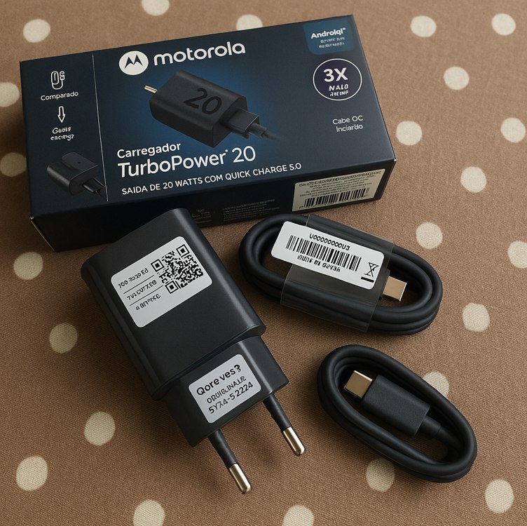 Motorola, Carregador Turbo Power 20W, Cabo 1 Metro, Porta USB-A, Cabo USB-C na Amazon