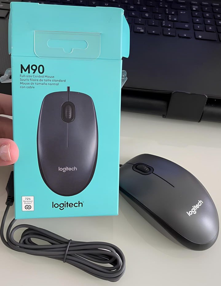 Mouse com fio USB Logitech M90 com Design Ambidestro e Facilidade Plug and Play na Amazon