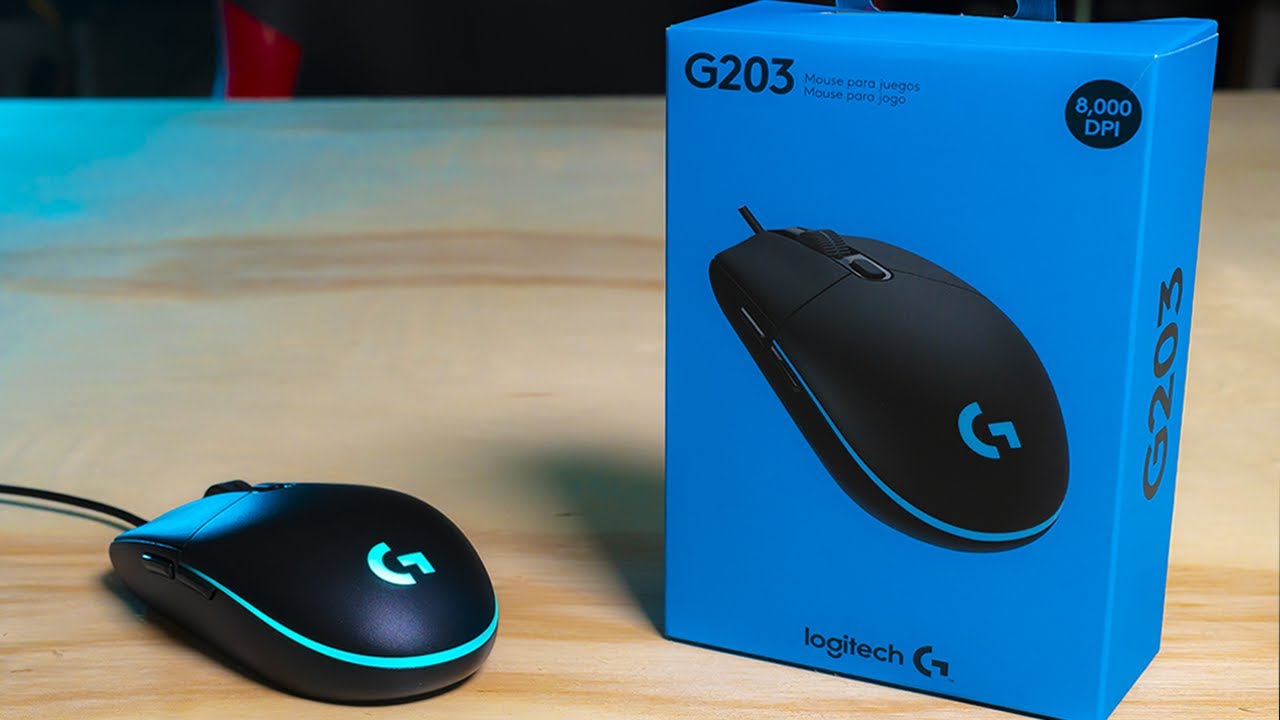 Mouse Gamer Logitech G203 LIGHTSYNC RGB, Efeito de Ondas de Cores, 6 Botões Programáveis e Até 8.000 DPI na KaBuM!