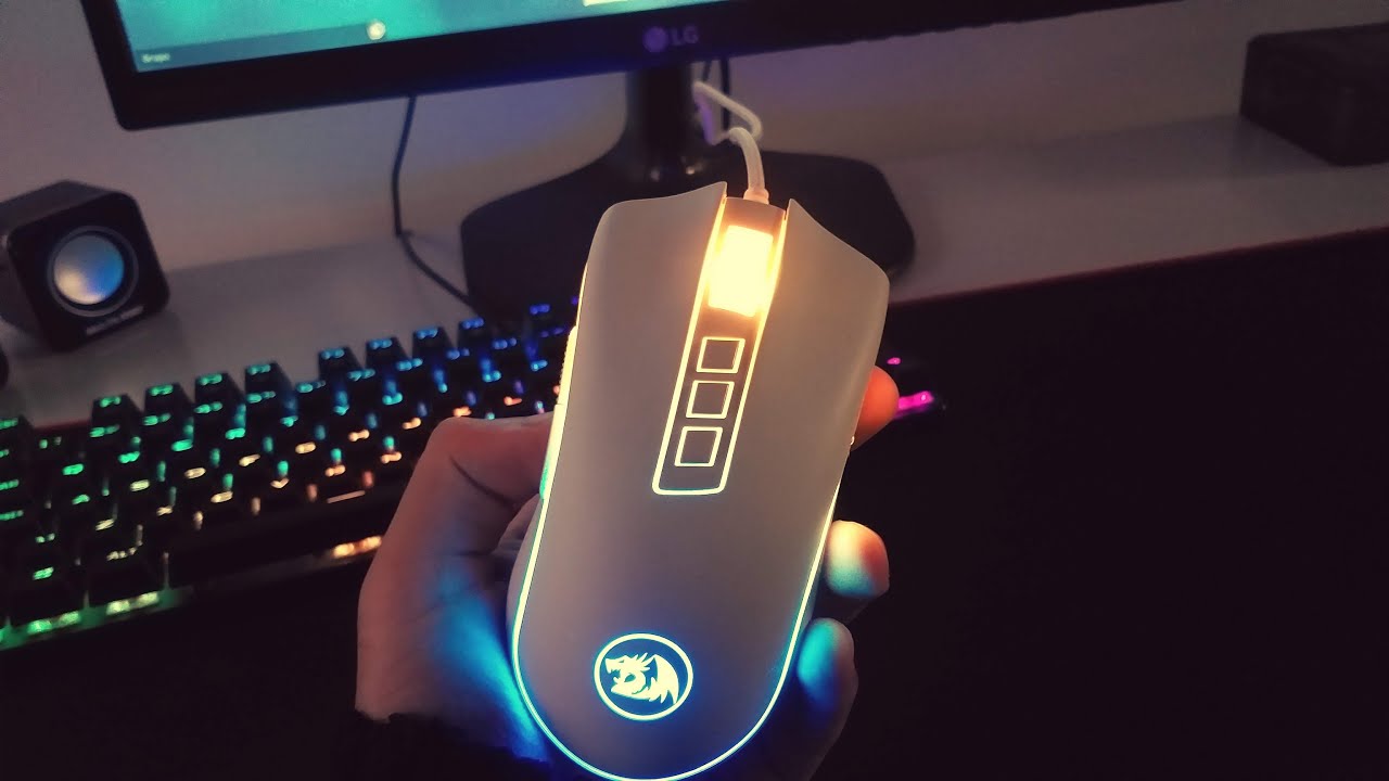 Mouse Gamer Redragon Cobra M711W RGB, 10000 DPI, 7 Botões Programáveis, White na Terabyte Shop