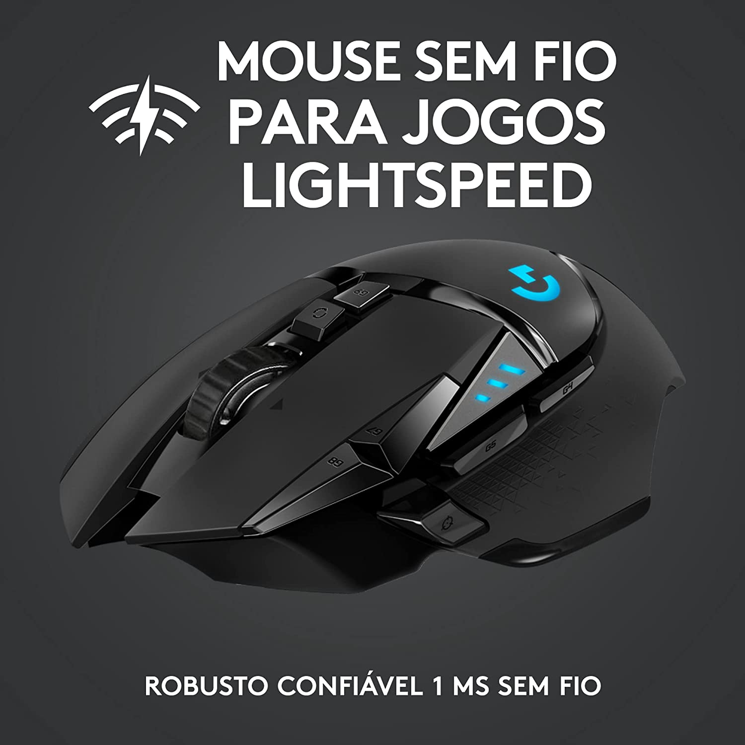 Mouse Gamer Sem Fio Logitech G502 LIGHTSPEED com Tecnologia RGB LIGHTSYNC, Ajustes de Peso, 11 Botóes Programáveis, Sensor HERO 25K e Bateria Recarregável – Compatível com POWERPLAY na Amazon
