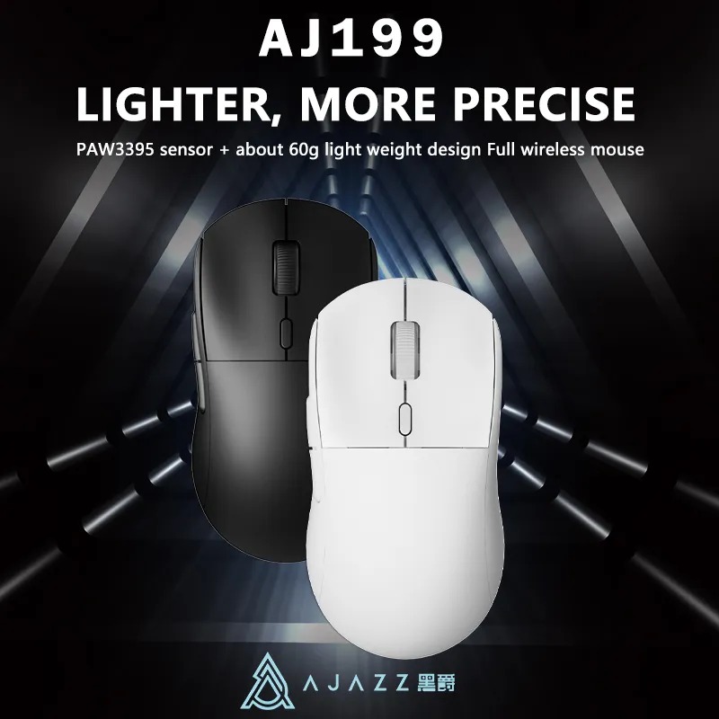 Mouse Sem Fio Ajazz AJ199 Sensor Pixart 3395 na Aliexpress