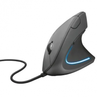 Mouse Trust Vertical Ergonômico Verto, LED Azul, 6 Botões - 22885 na KaBuM!