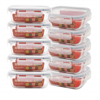 Mozcada - Kit 10 Potes De Vidro Marmita 420ml Hermético Com Trava Retangular na Amazon