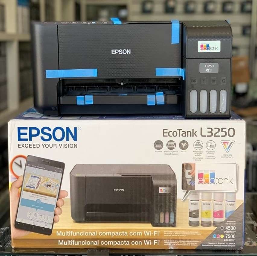 Multifuncional Epson EcoTank L3250 – Tanque de Tinta Colorida, Wi-Fi Direct, USB, Bivolt, Preto na Amazon
