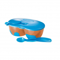 Multikids Baby Prato Fundo Com Divisória E Colher Funny Meal Azul - Bb053 Azul na Amazon