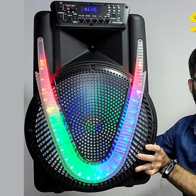 Multilaser CAIXA DE SOM SUNNY II 500W 12 POLEGADAS BT/AUX/SD/USB/FM/LED SP395, preto na Amazon