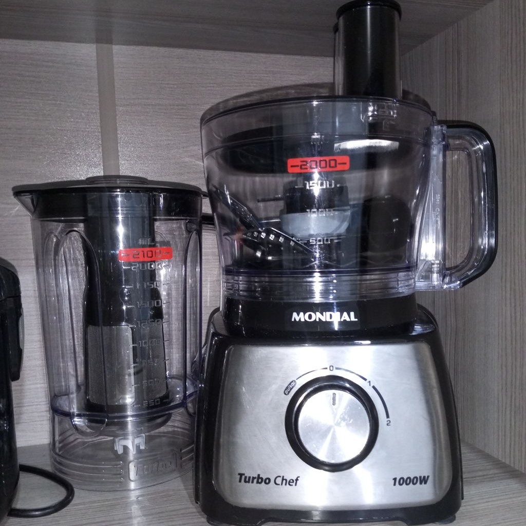 Multiprocessador de Alimentos Mondial Preto – Turbo Chef MPN-01-B 5 Funções 1000W na Magazine Luiza