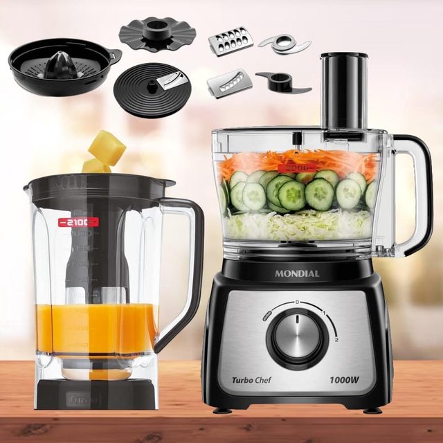 Multiprocessador Turbo Chef 9 em 1, Mondial, Preto, 1000W, 110V – MPN-01-BF na Amazon