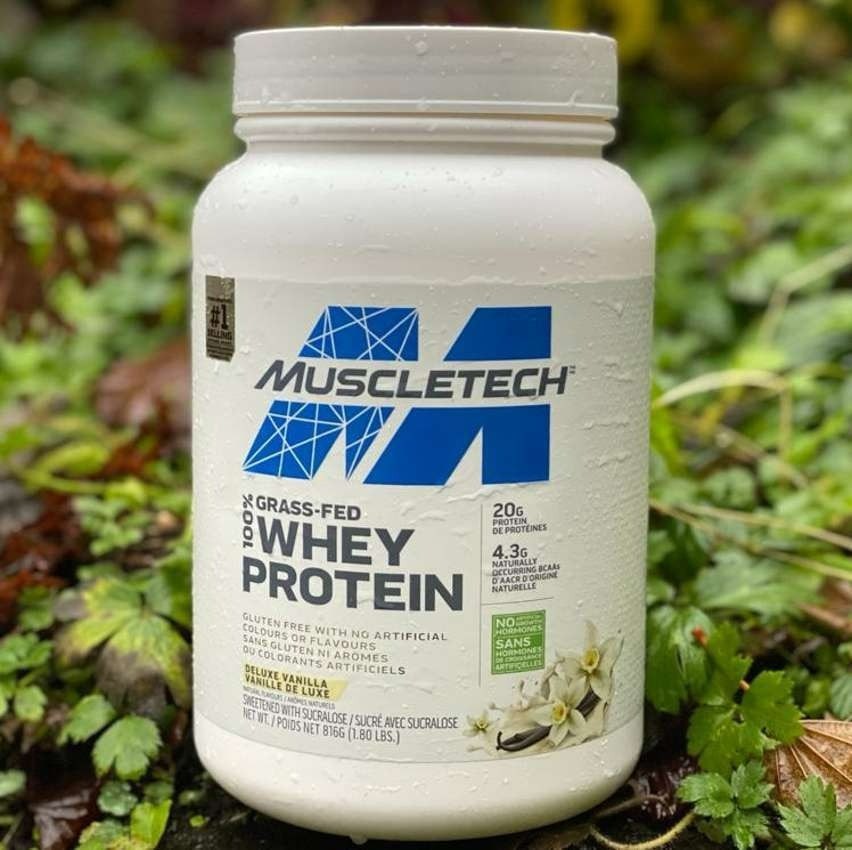 Muscletech GRASS FED 100% WHEY PROTEIN DELUXE VANI 816G 1.8LB na Amazon