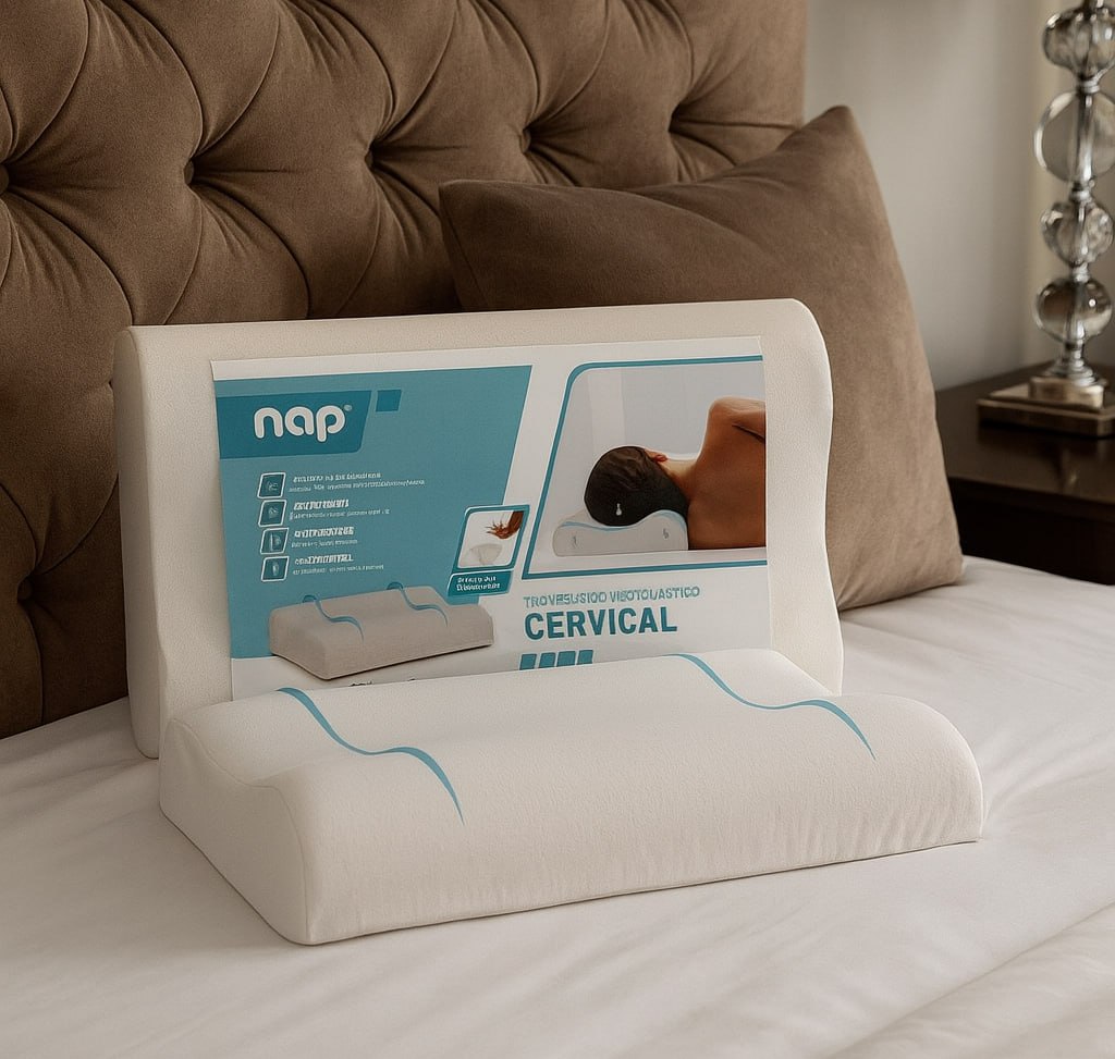 Nap Travesseiro Nasa Ortopédico Cervical D40 12/10cm de altura Suporte ergonômico com tratamento Alergo Free Anti ácaro, anti fungo e anti bactéria para fronhas 50x70cm – Bege na Amazon