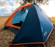 NAUTIKA, Barraca para acampamento com avance estruturado fechado Modelo Falcon com capacidade para 2 pessoas. Coluna d’água de 1.000mm. Modelo Iglu com Sobreteto completo. Azul e Laranja na Amazon