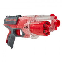 NERF Lança Dardos Elite Disrupter Vermelho Translúcido, Com Tambor Giratório - F2695 - Hasbro na Amazon