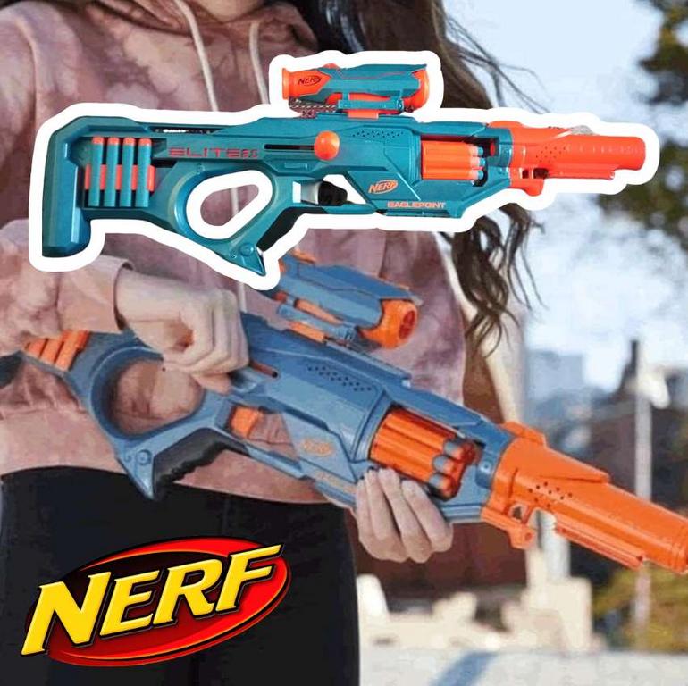 NERF, Lançador Elite com Mira Removível, Azul na Amazon