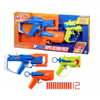 Nerf N Series Kit Triple Action Com 3 Lançadores E 12 Dardos na Amazon