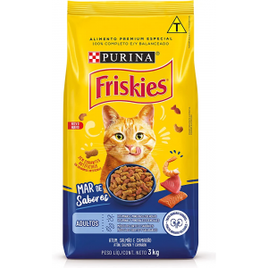 Nestlé Purina Friskies Ração Seca para Gatos Adultos Peixes e Frutos do Mar 3kg na Amazon