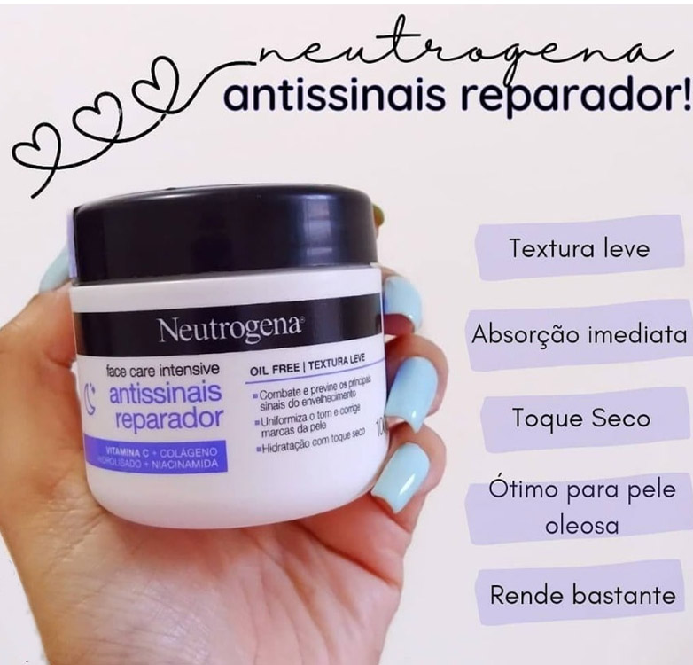Neutrogena® Face Care Intensive Antissinais Reparador 100G, Neutrogena na Amazon