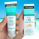 Neutrogena Sun Fresh Protetor Solar Facial Para Pele Oleosa Derm Care Sem Cor FPS 70, 40g na Amazon
