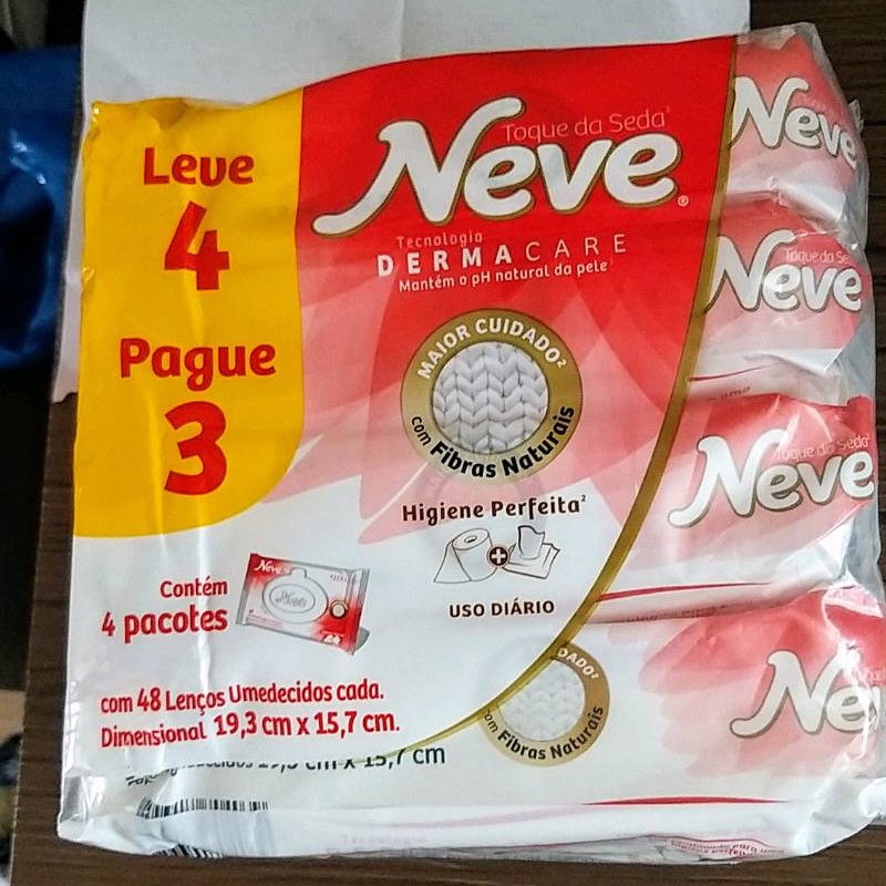 Neve Lenços Umedecidos Toque De Seda, Pacotes De 48X4 Lenços – Leve 4 Pague 3 na Amazon
