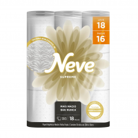 Neve Papel Higiênico Supreme Folha Tripla, 20m, Leve 18 Pague 16 Rolos na Amazon