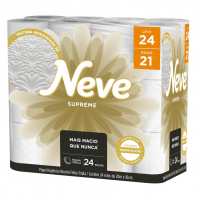 Neve Papel Higiênico Supreme Folha Tripla, 20m, Leve 24 Pague 21 Rolos na Amazon
