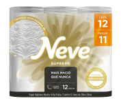 Neve Papel Higiênico Supreme Folha Tripla, 20m – 12 Rolos na Amazon