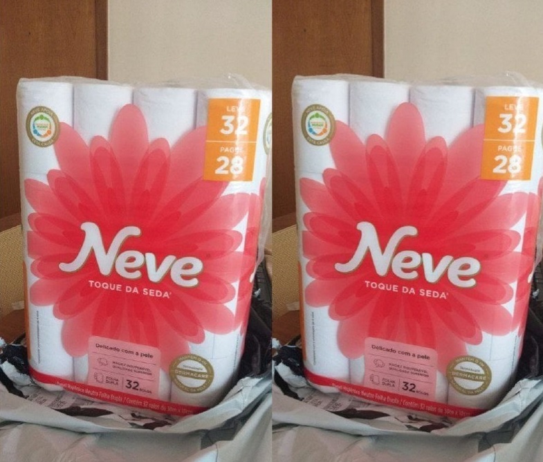 Neve Papel Higiênico Toque de Seda, 32 Rolos na Amazon