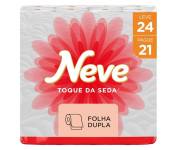 Neve Papel Higiênico Toque de Seda Folha Dupla, 30m, 24 Rolos na Amazon
