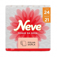 Neve Papel Higiênico Toque De Seda Folha Dupla, 30m, Leve 24 Pague 21 Rolos na Amazon
