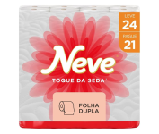 Neve Papel Higiênico Toque de Seda Folha Dupla, 30m, Leve 24 Pague 21 Rolos na Amazon