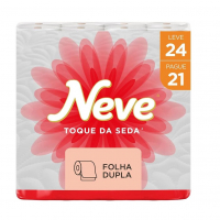 Neve Papel Higiênico Toque De Seda Folha Dupla 30m Leve 24 Pague 21 Rolos na Amazon