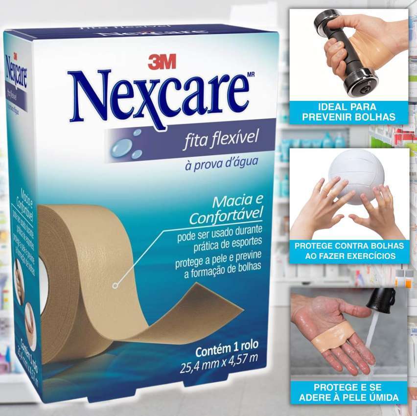 Nexcare, 3M, Fita Flex à Prova d´Água, 25mm x 4.5m, Bege na Amazon