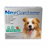 Nexgard Antipulgas E Carrapatos Para Cães De 10,1 A 25kg, 1 Tablete na Amazon