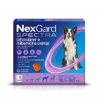 NexGard Spectra Antipulgas E Carrapatos E Vermífugo Para Cães De 15,1 A 30kg - 1 Tablete na Amazon