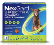 NexGard Spectra Antipulgas e Carrapatos e Vermífugo para Cães de 7,6 a 15kg – 1 tablete na Amazon