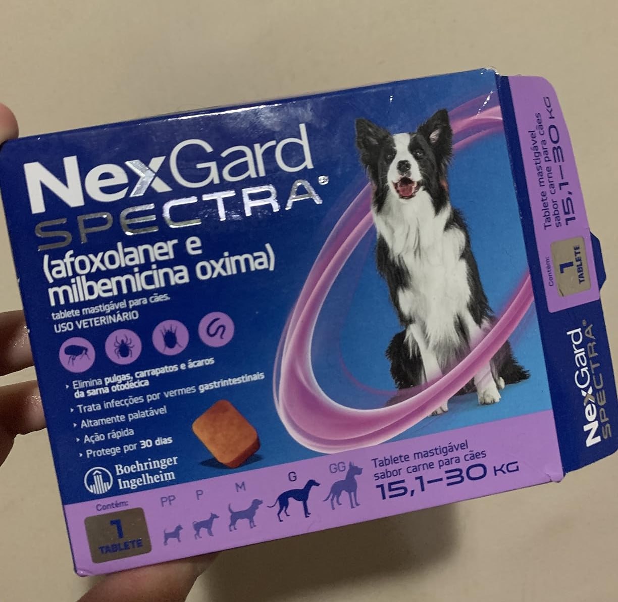 Nexgard Spectra Antipulgas e Carrapatos para Cães de 15,1 a 30kg, Marrom na Amazon
