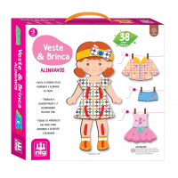 Nig Brinquedos Madeira Alinhavo Veste E Brinca 38 Peças na Amazon