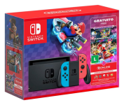 Nintendo, Console + Jogo, Switch Azul e Vermelho, Jogo Digital Mario Kart 8 Deluxe, 3 Meses de Assinatura Nintendo Switch Online na Amazon