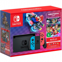 Nintendo, Console + Jogo, Switch Azul E Vermelho, Jogo Digital Mario Kart 8 Deluxe, 3 Meses De Assinatura Nintendo Switch Online na Amazon