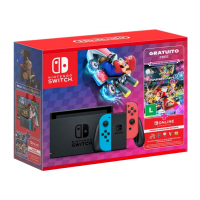 Nintendo, Console + Jogo, Switch Azul E Vermelho, Jogo Digital Mario Kart 8 Deluxe, 3 Meses De Assinatura na Amazon