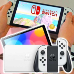 Nintendo, Console, Nintendo Switch OLED, Nacional, Portátil e Doméstico, Tela de 7 Polegadas, Bateria de até 9 Horas, 64GB de Armazenamento, Porta LAN Integrada, Áudio Aprimorado, Inclui Joy-Con com Suporte e Alças, Branco na Amazon