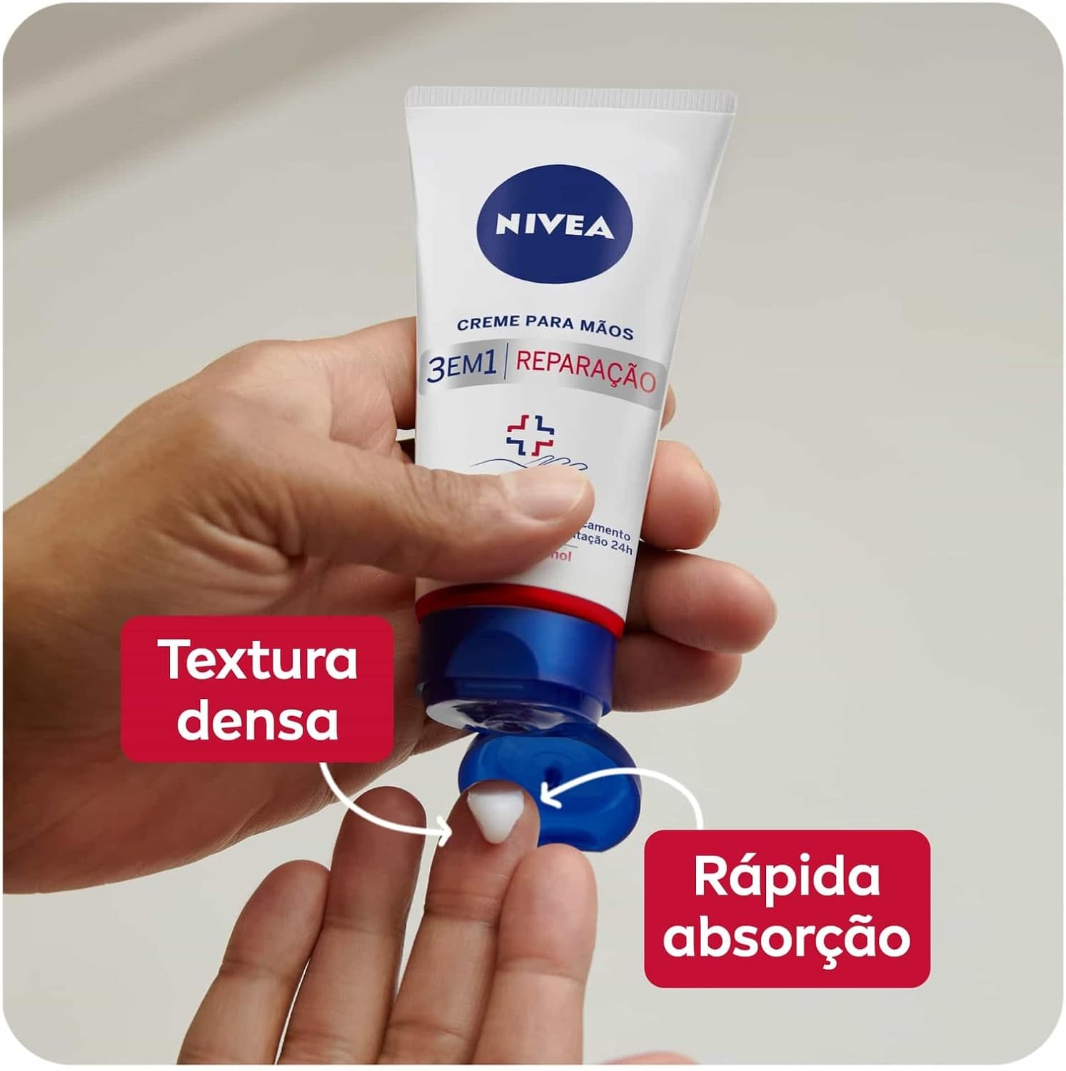 NIVEA Creme para Mãos Reparação com Dexpanthenol 75g – Creme de Mãos que oferece alívio imediato do ressecamento e hidrata por 24h, com poderoso ativo Dexpanthenol e ainda cabe na bolsa na Amazon