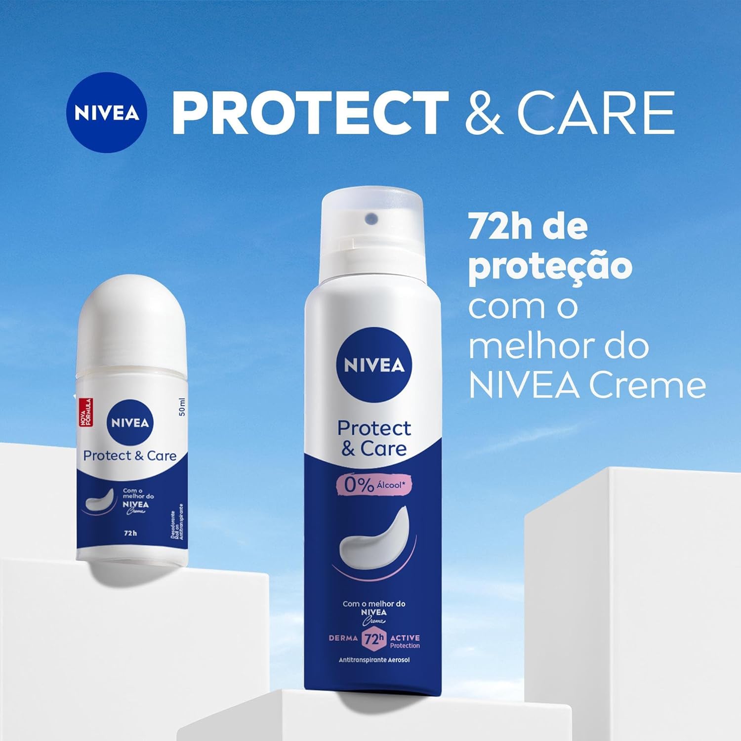NIVEA Desodorante Aerossol Protect & Care 150ml – O equilíbrio perfeito entre proteção e cuidado para as suas axilas na Amazon
