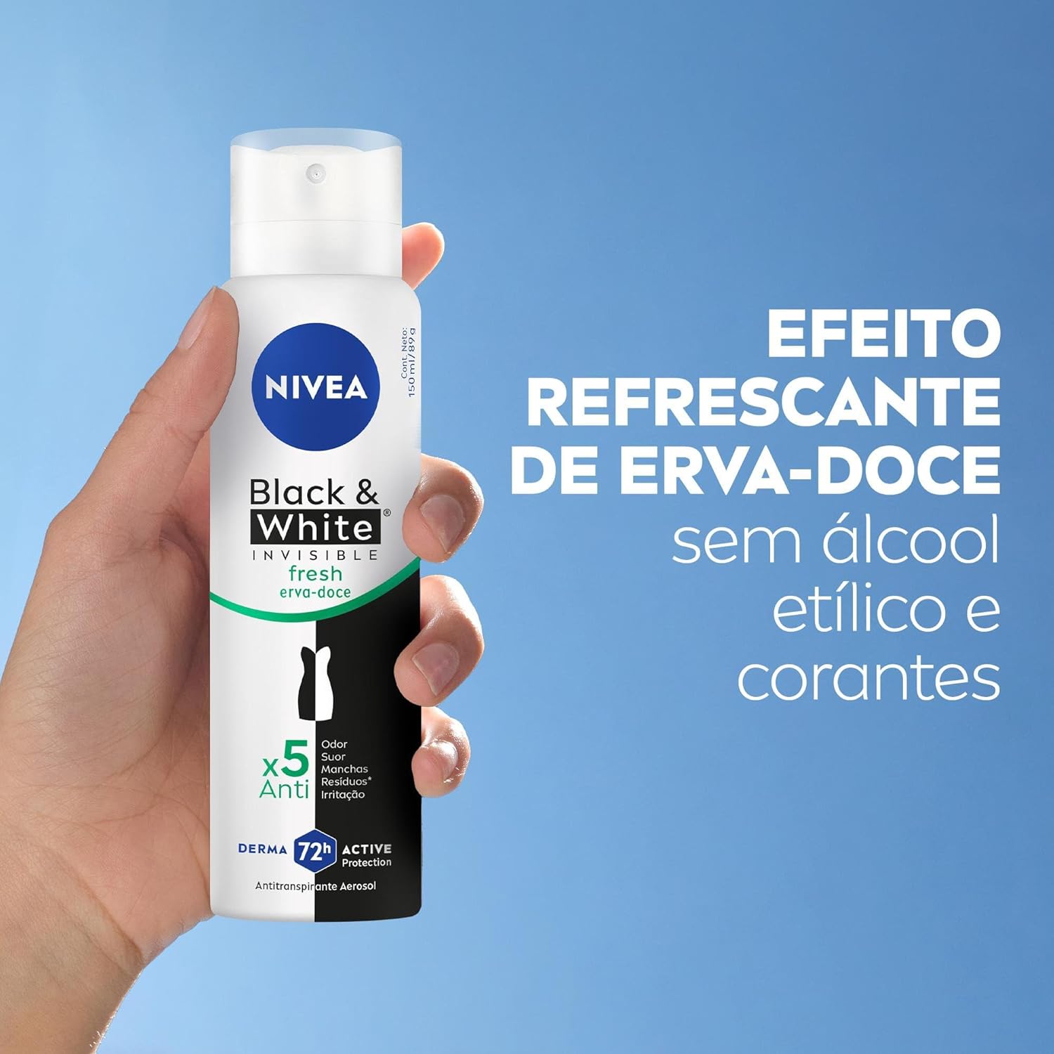 NIVEA Desodorante Antitranspirante Aerossol Invisible Black & White Fresh 150ml na Amazon