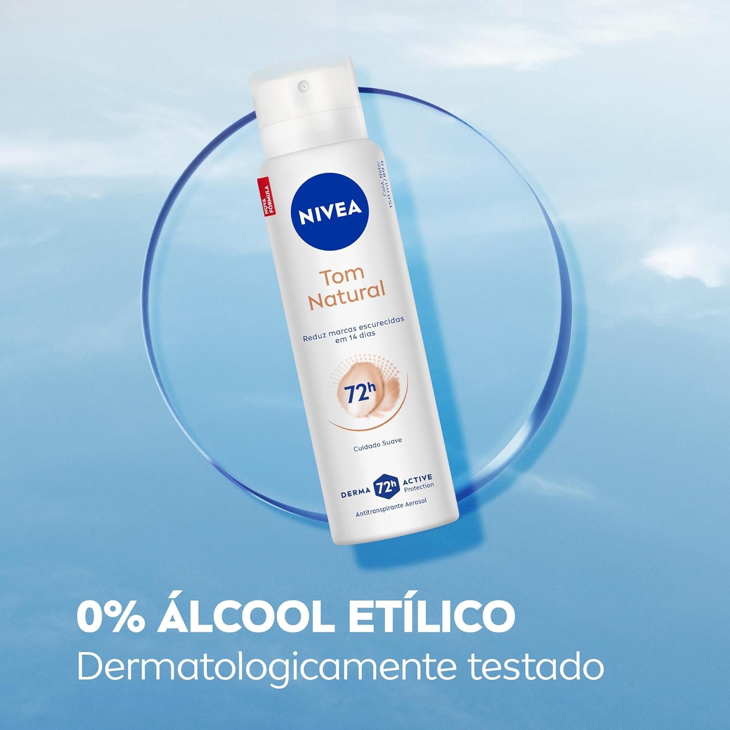 NIVEA Desodorante Antitranspirante Aerossol Tom Natural 150ml – Reduz marcas escuras e oferece proteção prolongada por 72 horas na Amazon